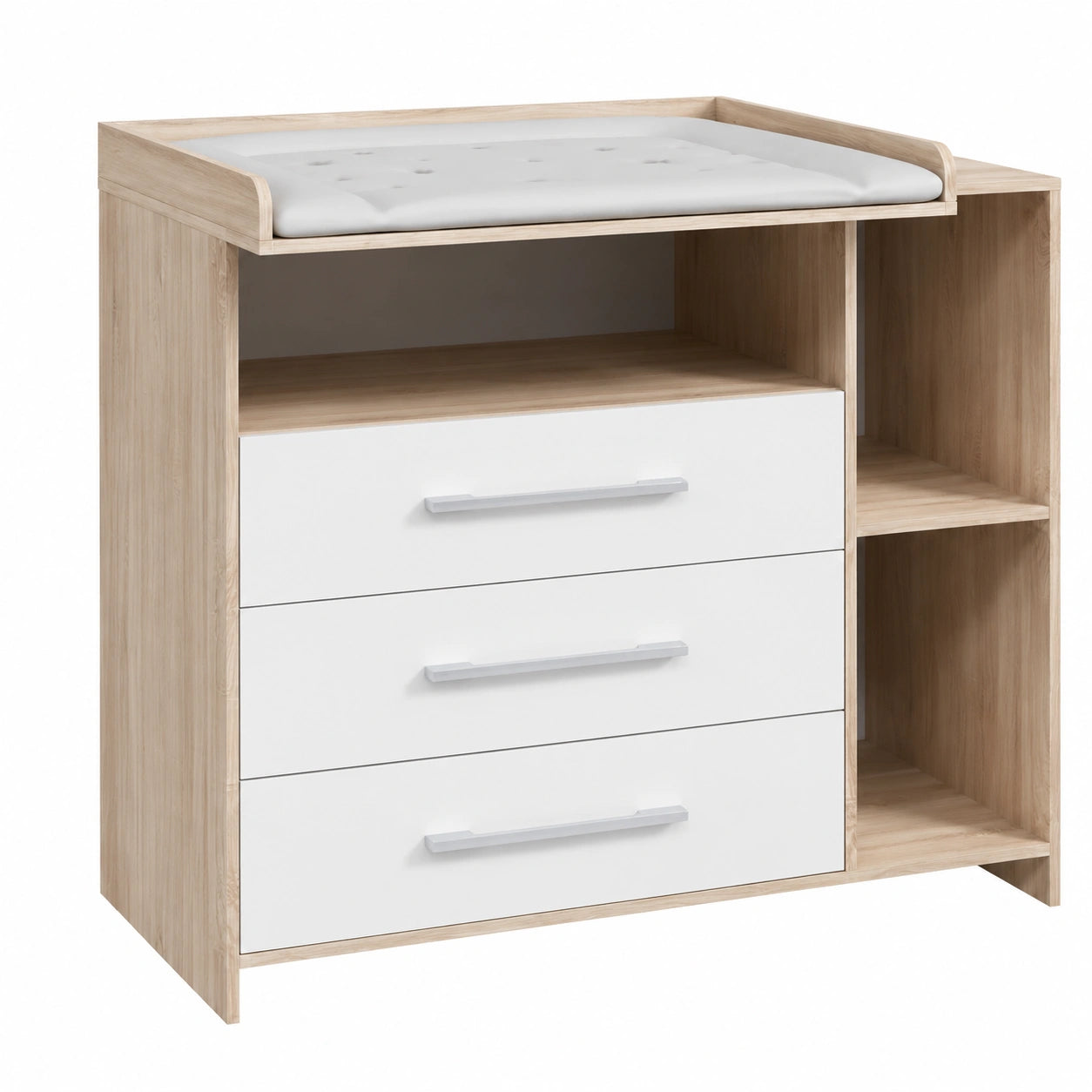 Cambiador Infantil Livinity Torino con Cajones, Blanco y Sonoma