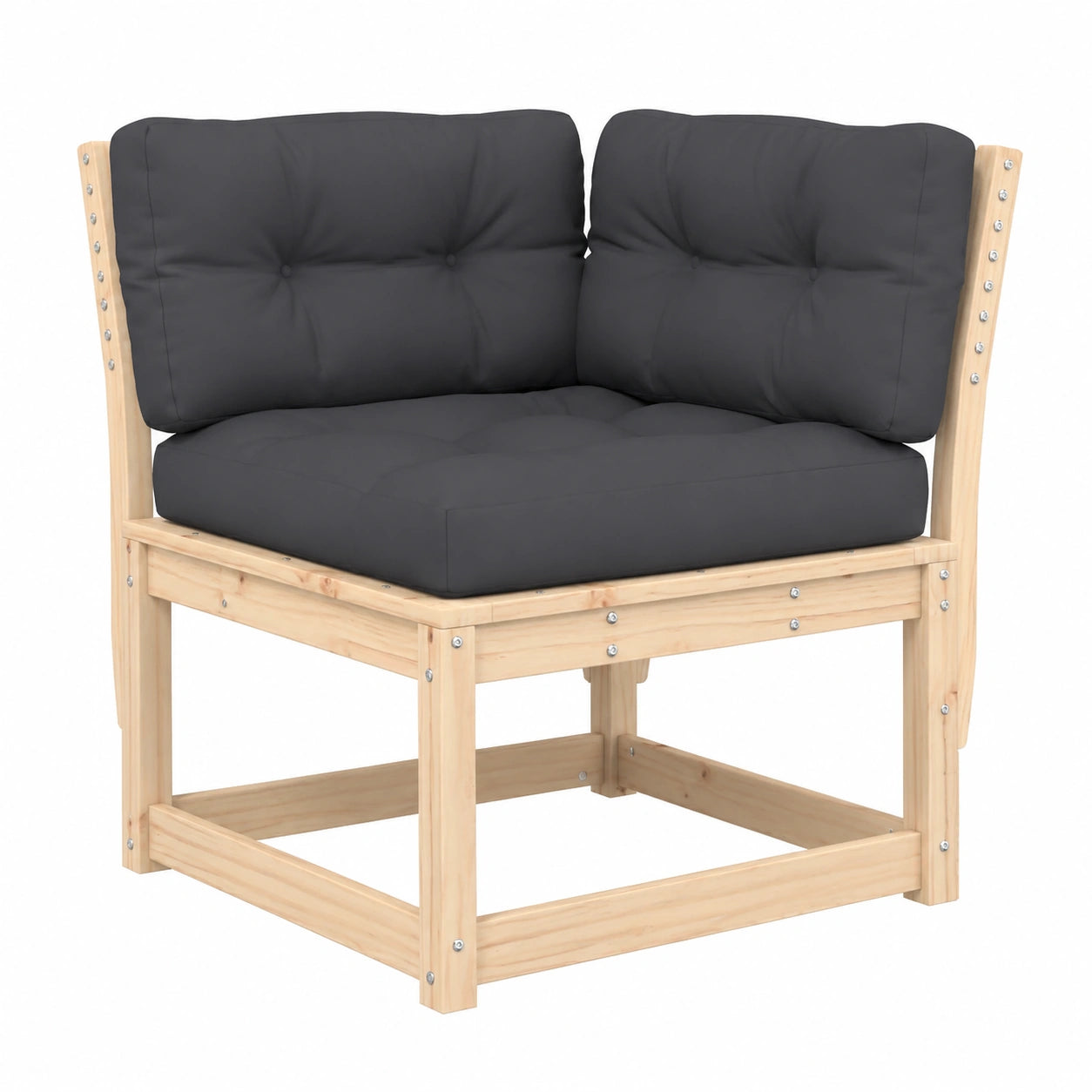 Sofá Esquinero Jardín con Cojines, Madera Pino, Modular, Exterior