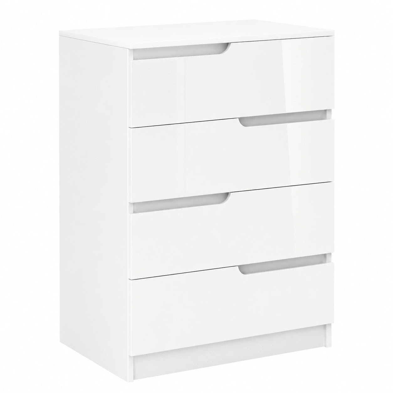 Cajonera Moderna de 4 Cajones con Sistema Anti-vuelco para Dormitorio y Salón, 60x40x85 cm, Blanca