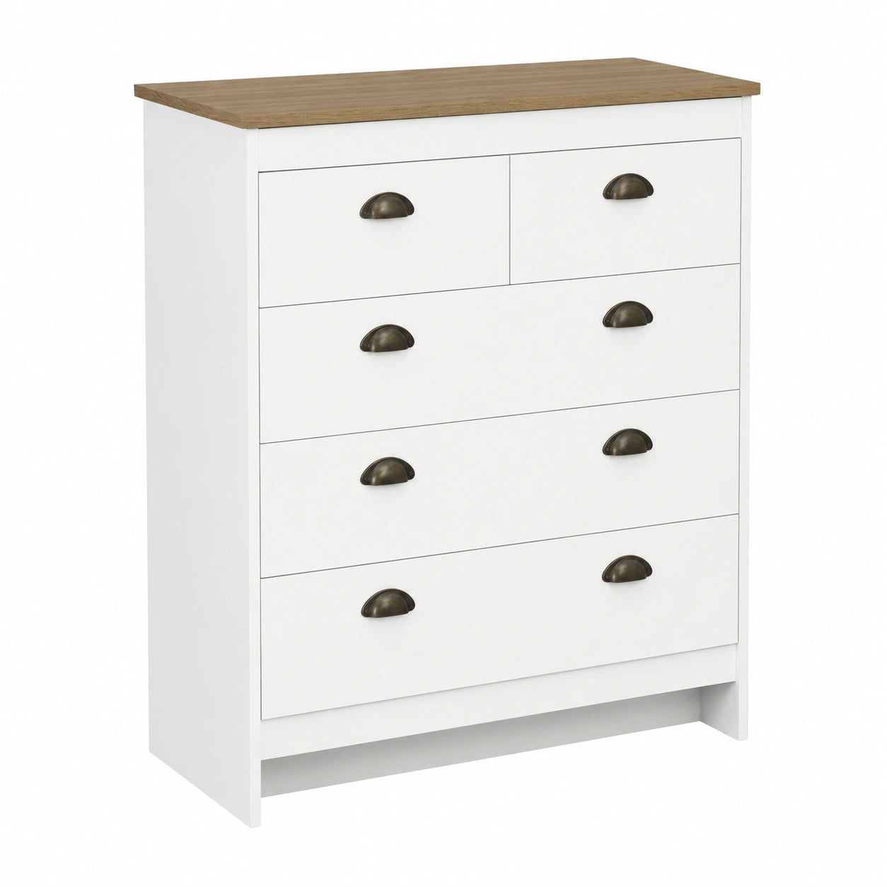 Cajonera de 6 Cajones 80 cm Blanca con Bandeja de Madera - Modelo ISIS