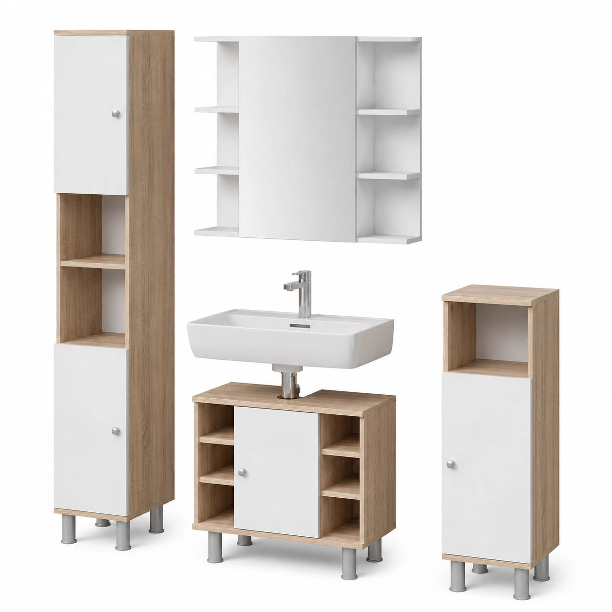 Conjunto de Muebles para Baño Livinity Fucino, Sonoma, 4 Piezas