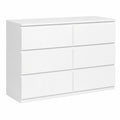 Cajonera de 6 Cajones de Madera Blanca, 110 cm TOMI - IDMarket
