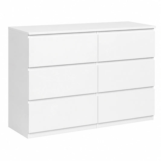 Cajonera de 6 Cajones de Madera Blanca, 110 cm TOMI - IDMarket