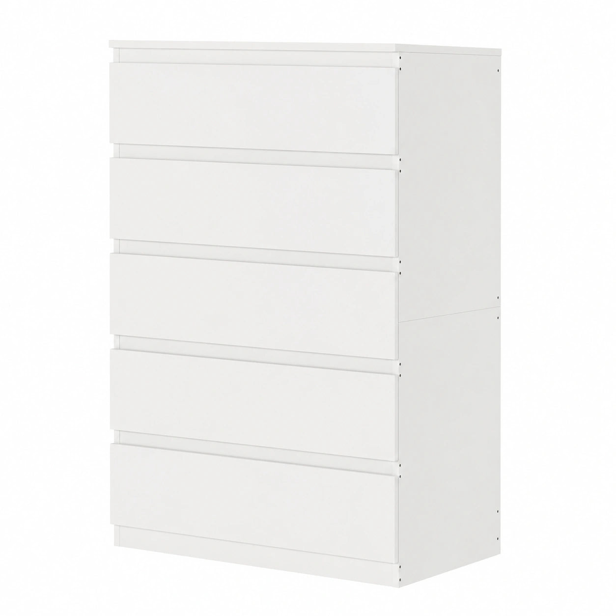 Cómoda Blanca de 5 Cajones para Dormitorio u Oficina, 60x40x121 cm