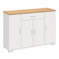 Aparador Blanco y Roble 110cm con Cajón y Puerta para Dormitorio