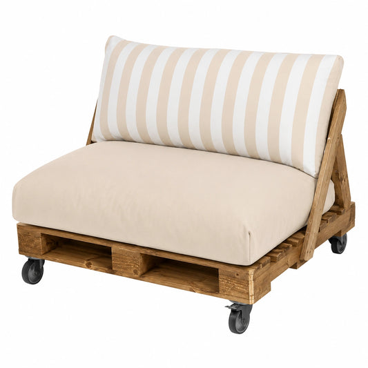 HAPPERS Cojines Impermeables para Palets 120x80 + 120x45 Beige
