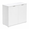 Armario de Almacenaje CASARIA para Dormitorio u Oficina, 71x74x35cm, Blanco, con 2 Puertas de Madera