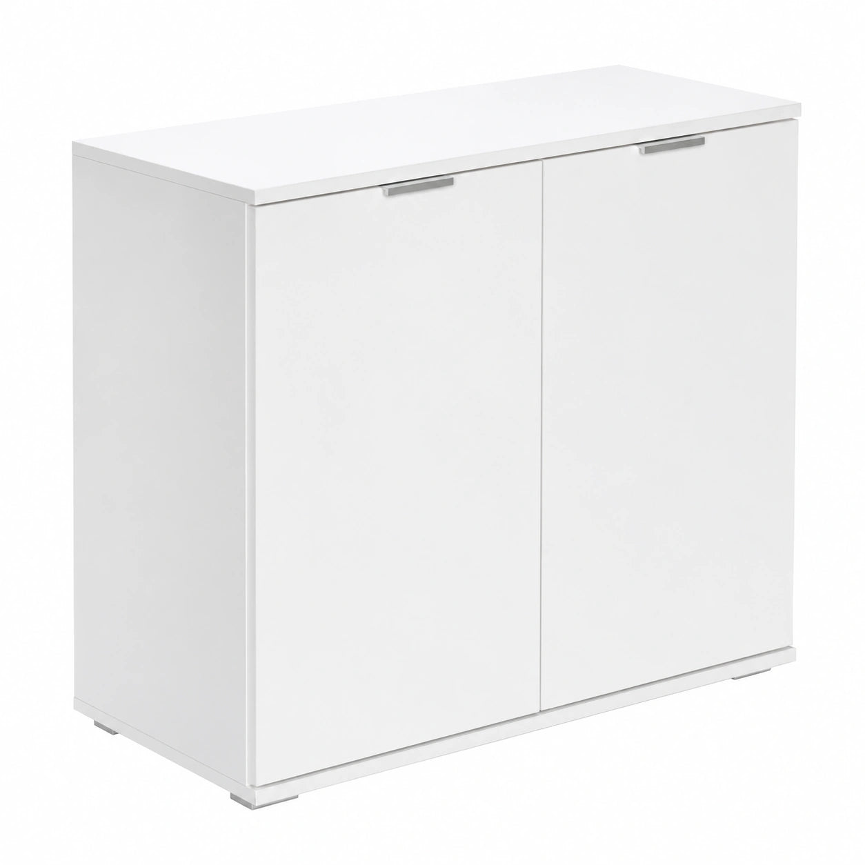 Armario de Almacenaje CASARIA para Dormitorio u Oficina, 71x74x35cm, Blanco, con 2 Puertas de Madera