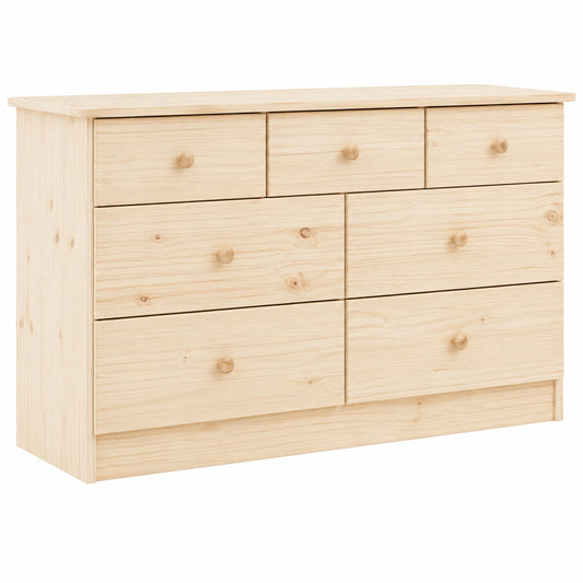 Cajonera Alta de Pino Macizo 112x35x73 cm de vidaXL