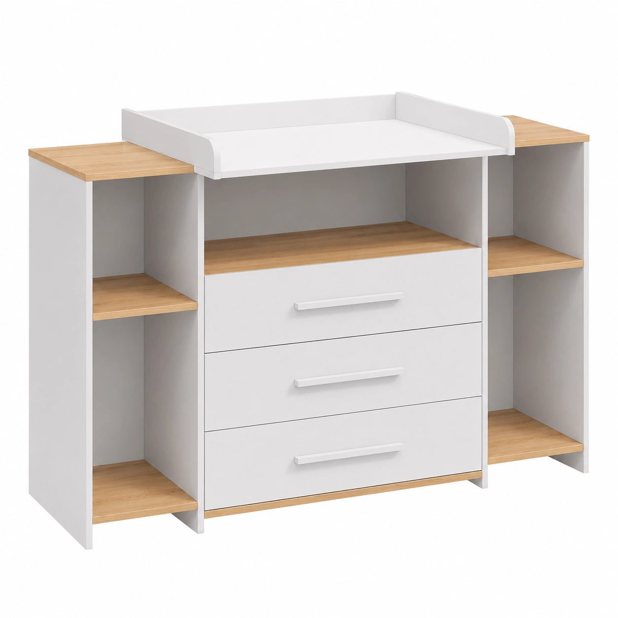 Cambiador Livinity Torino de Roble Blanco con Cajones Dorados