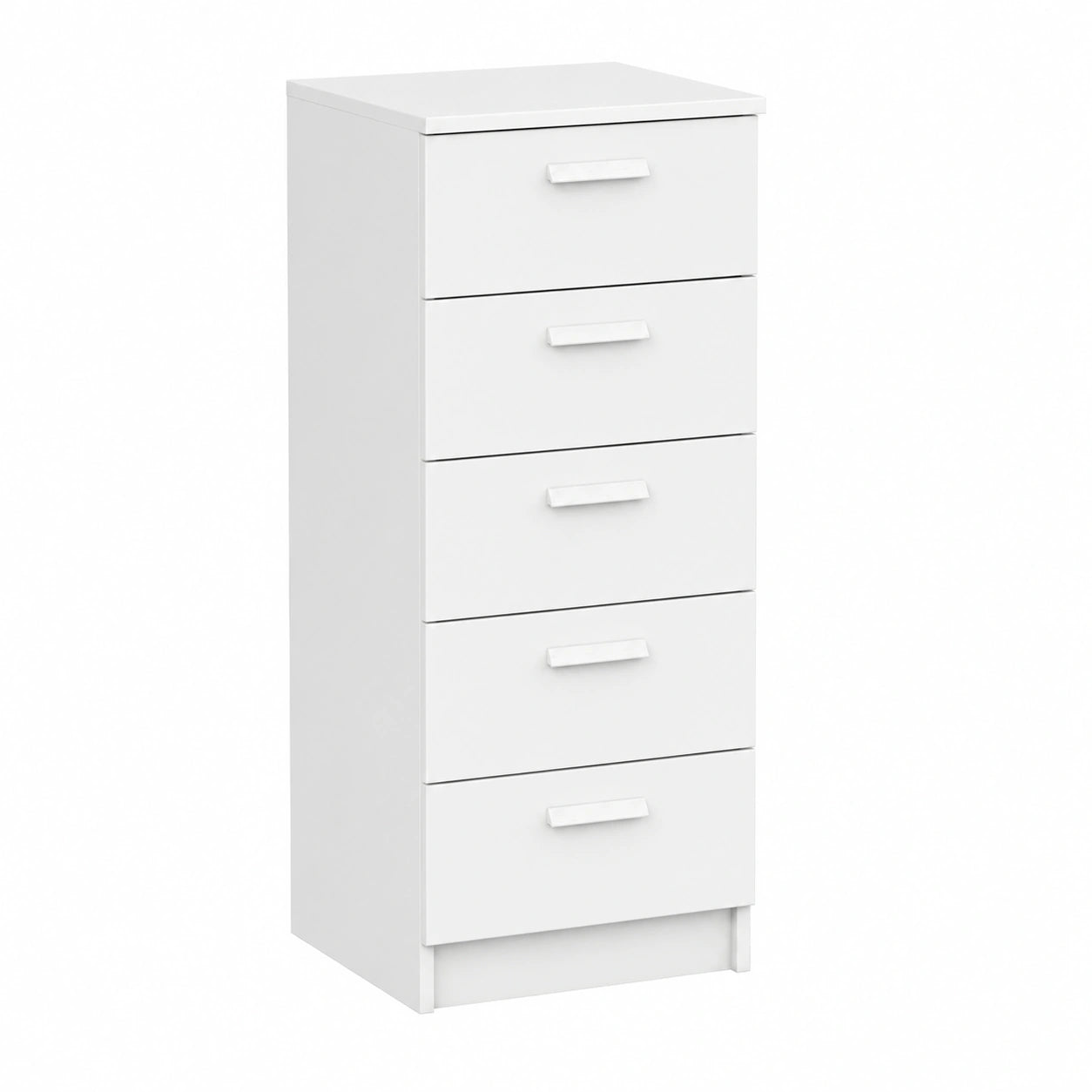 Cómoda Alta de 6 Cajones para Dormitorio, 110x40x40 cm, Color Blanco Nova