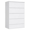 Cajonera Blanca de 4 Cajones para Dormitorio, 60x40x80cm