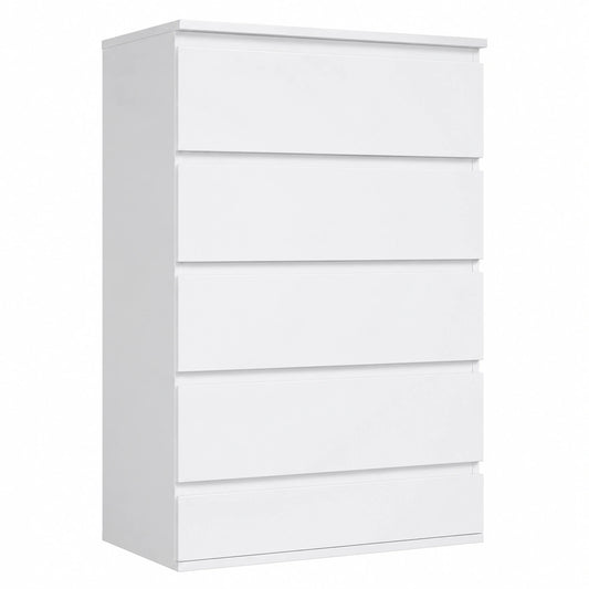 Cajonera Blanca de 4 Cajones para Dormitorio, 60x40x80cm