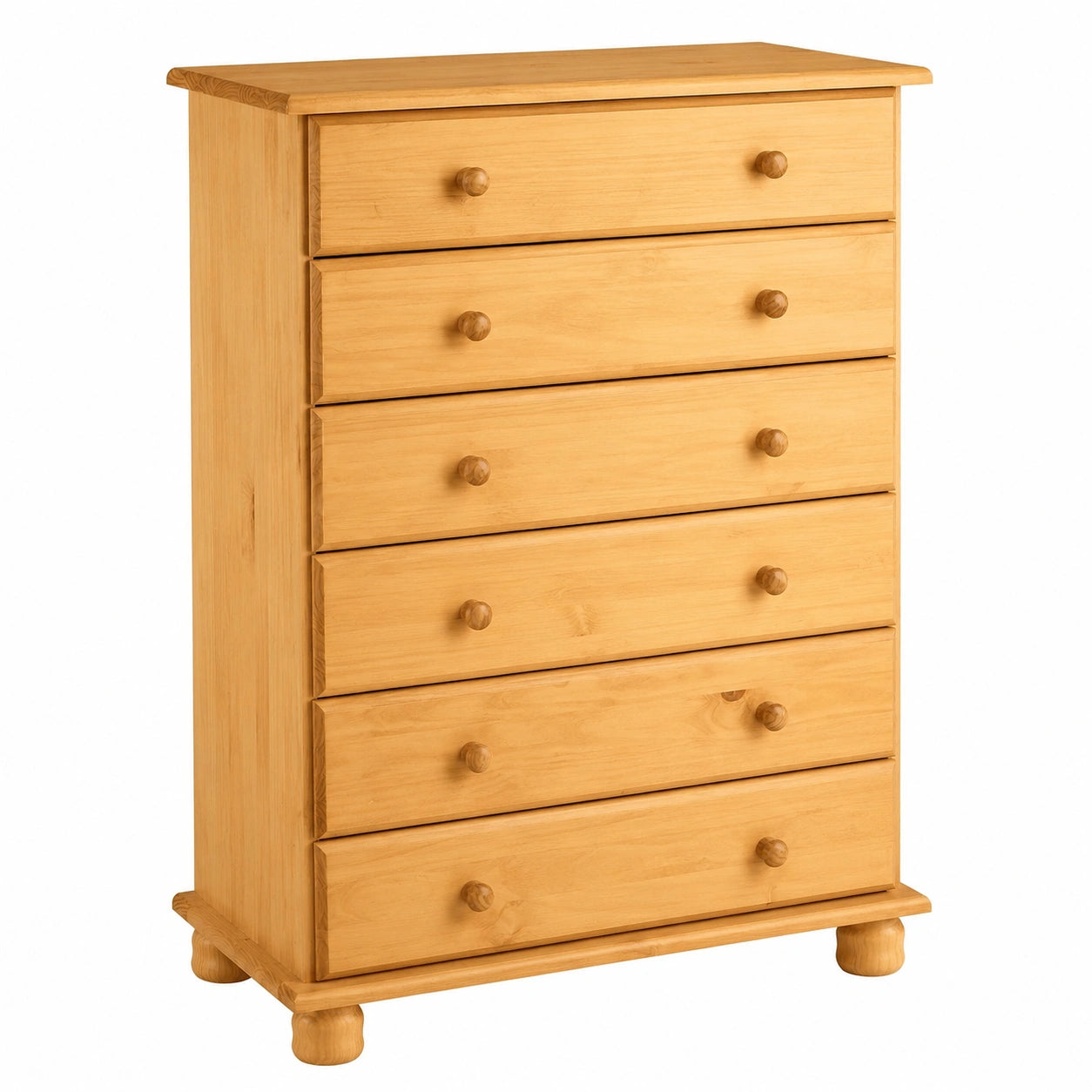 Cómoda de Madera de Pino Macizo Canet, 78x39x100 cm, Acabado Miel