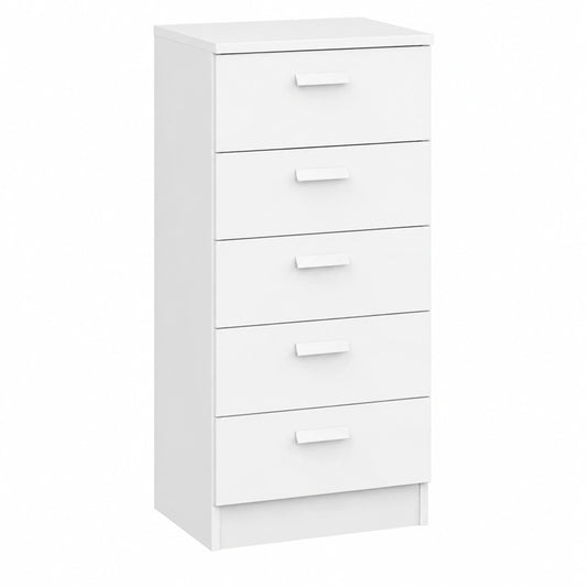 Cómoda de 6 Cajones con Guías Metálicas, Tiradores y Acabado Blanco - Colección Tibet