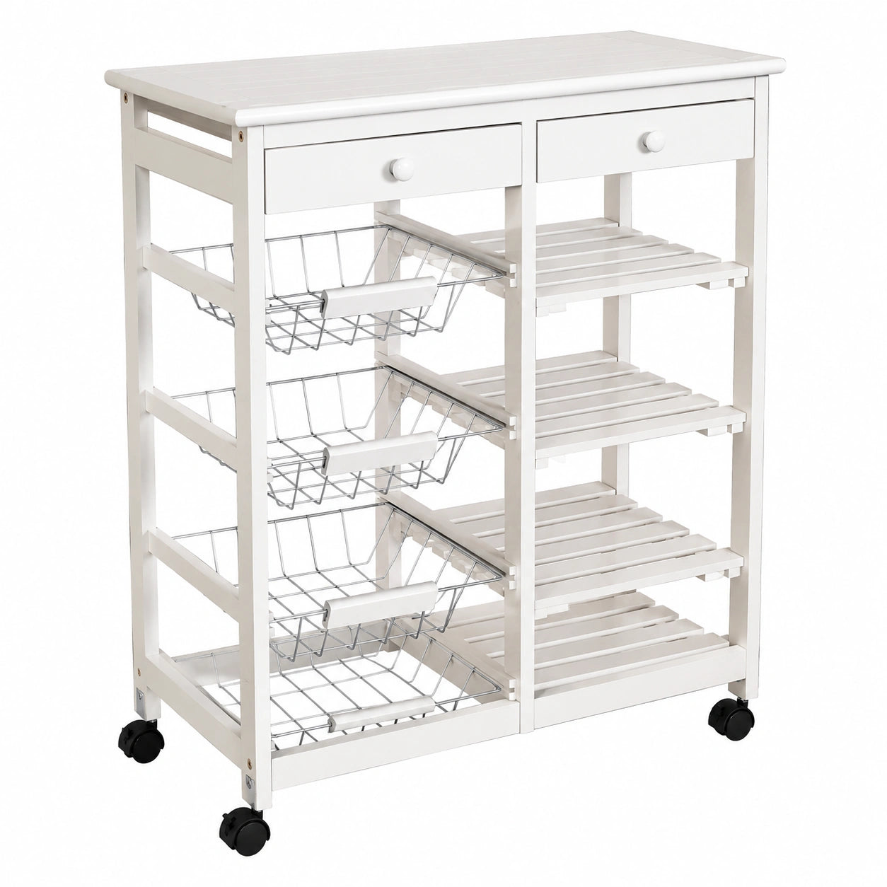 Carro de Cocina con Ruedas, Organizador Multinivel Blanco